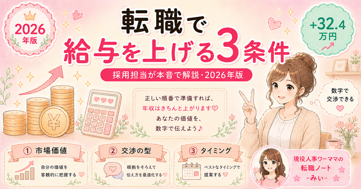 転職で給与を上げるための3つの条件