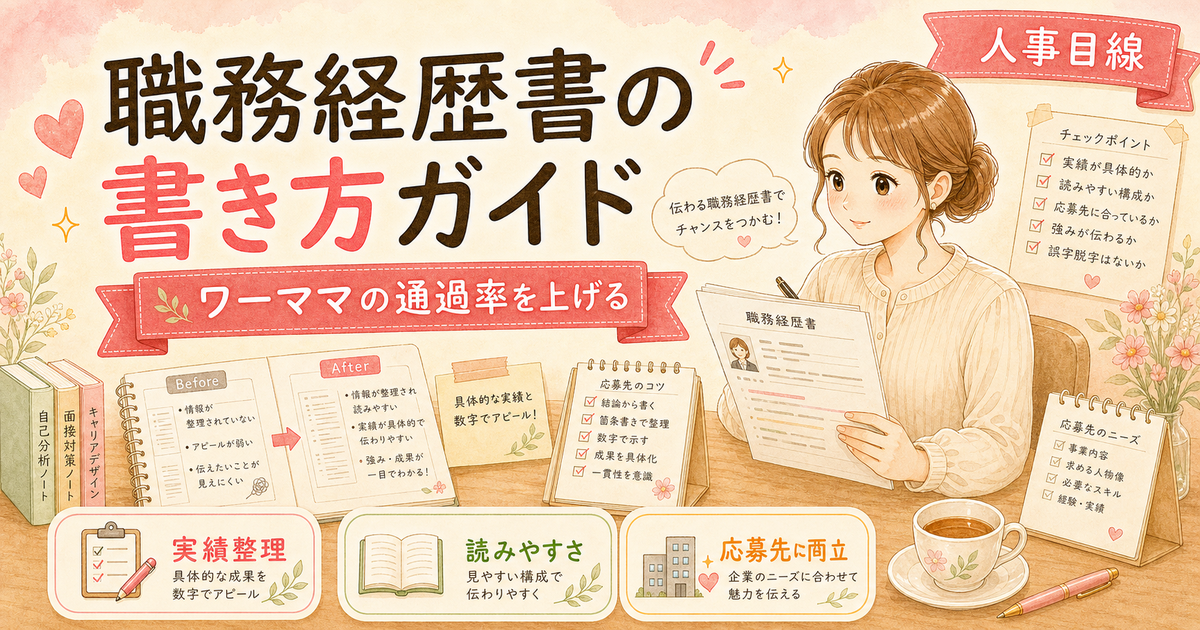ワーママの転職成功率を上げる「職務経歴書の書き方」完全ガイド