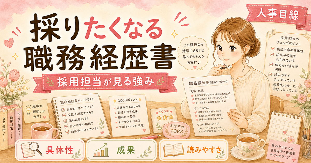 採用担当として「この人は絶対採りたい」と思った職務経歴書の特徴