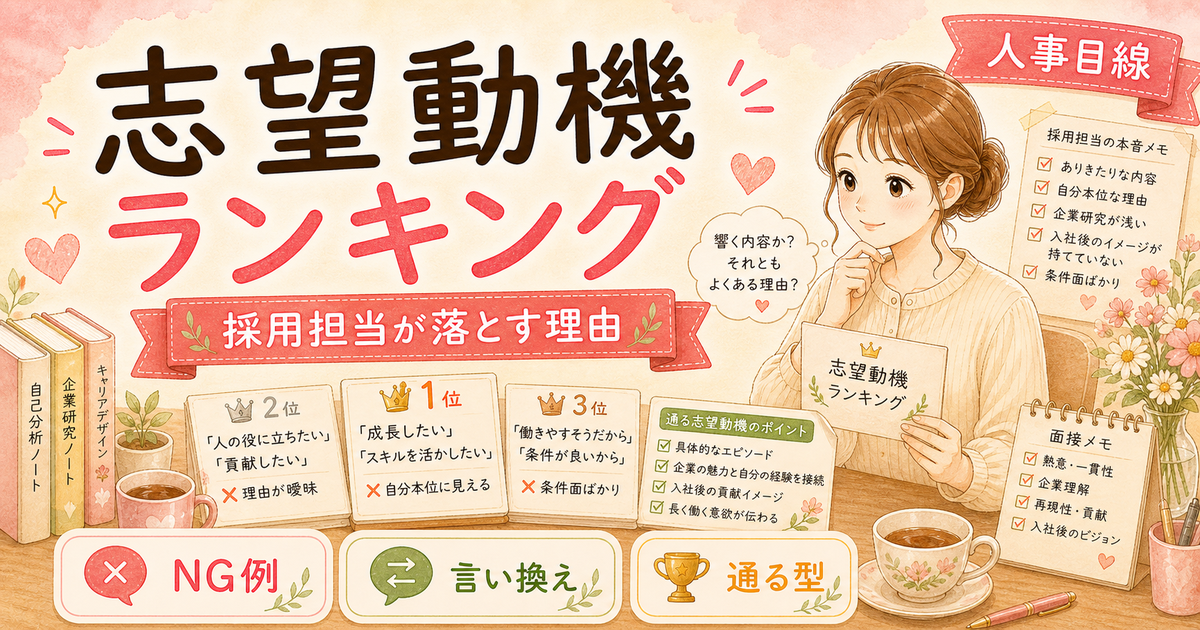 採用担当が落とす志望動機ワースト5【ワーママ編・改善例つき】