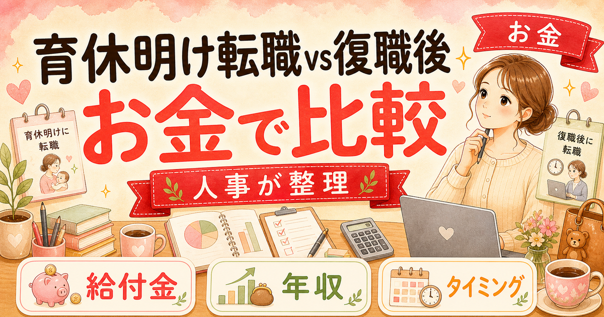 育休明け転職 vs 復職後転職、お金的にどっちが得?徹底比較