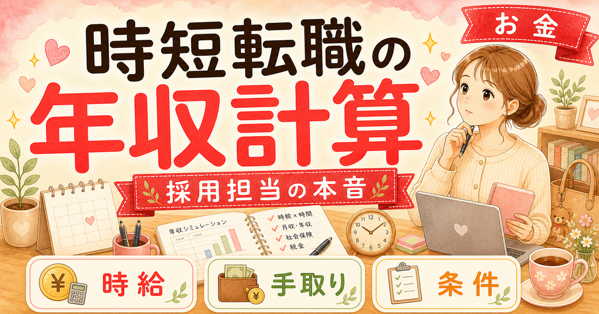 時短勤務で転職したら年収はいくら下がる?リアルな計算方法【人事3年が解説】